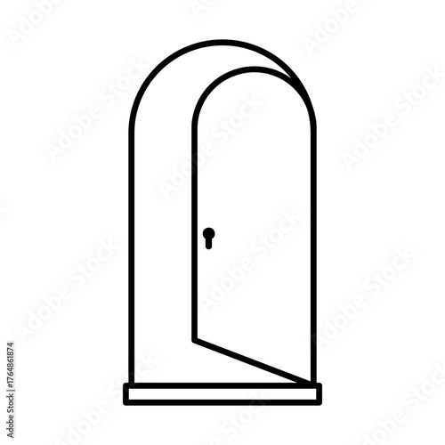 open door icon, simple flat style, vector illustration, symbol, pictogram design logo template, for ui or ux isolated on white for mobile app, editable