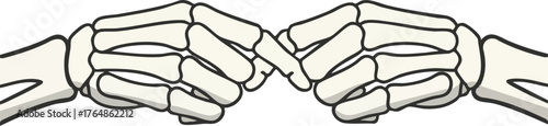 two skeleton hands making a pinky promise
