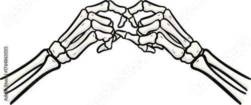 two skeleton hands making a pinky promise