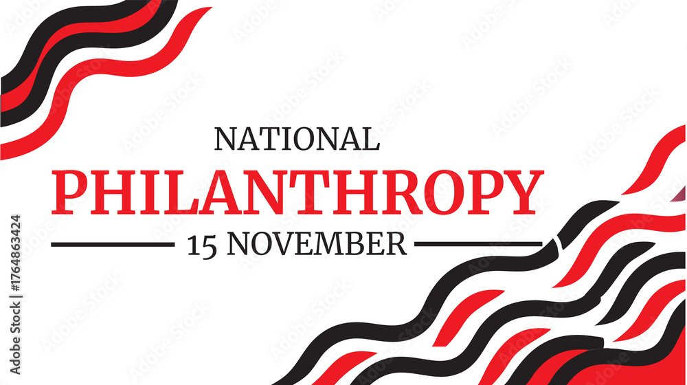 Naklejka premium Creative National Philanthropy Day banner template, isolated on white background for digital and print use