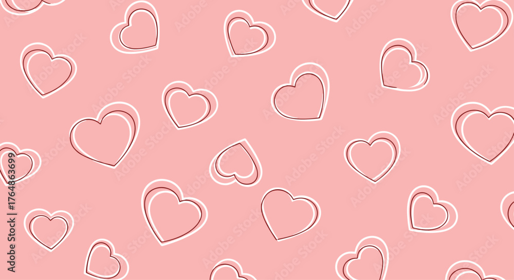 custom made wallpaper toronto digitalPink hearts pattern background for Valentines Day celebrations.