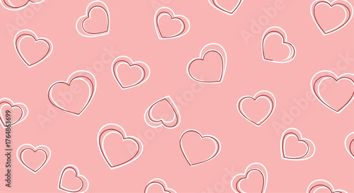 Wallpaper Mural Pink hearts pattern background for Valentines Day celebrations. Torontodigital.ca