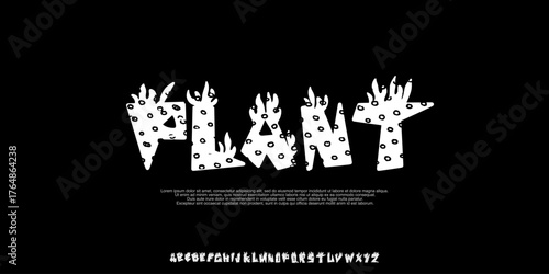 modern handdrawn nature leaf earth green tree abstract digital alphabet font. minimal technology typography, creative urban sport fashion font ,vector illustration