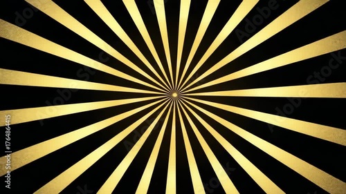 Abstract golden sunburst pattern on black background
