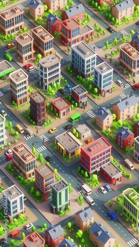 3D Cartoon Modern City