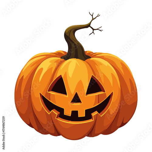 Halloween pumpkin fantasy artwork isolated on white background
