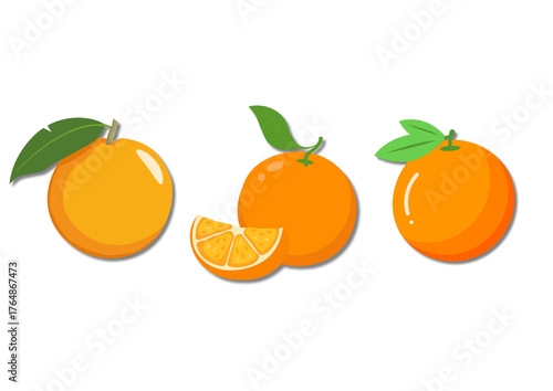 set of orange fruit
