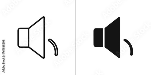 Vector art of sound icon, representing audio and volume control