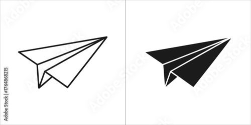 Vector art of paper airplane representing flight and travel