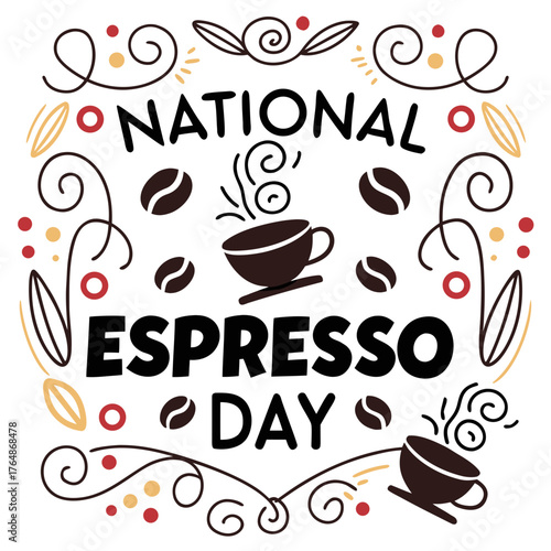 NATIONAL ESPRESSO DAY vector illustration