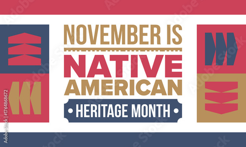 Wallpaper Mural Native American Heritage Month in November. American Indian culture. Celebrate annual in United States. Tradition pattern. Poster, card, banner and background. Vector ornament, illustration Torontodigital.ca