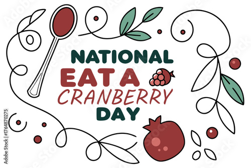 NATIONAL EAT A CRANBERRY DAY vector illustration