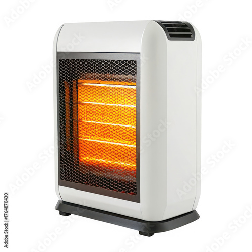 Portable electric heater isolated on transparent background, providing warmth and comfort