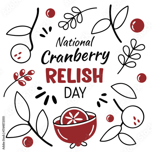 NATIONAL CRANBERRY RELISH DAY vector illustration