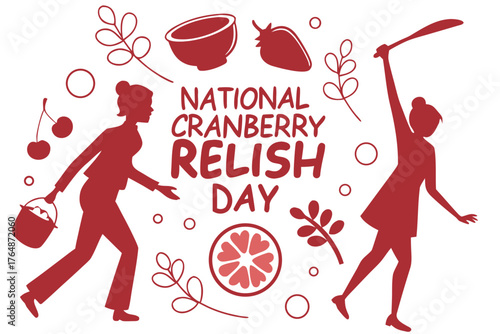 NATIONAL CRANBERRY RELISH DAY vector illustration