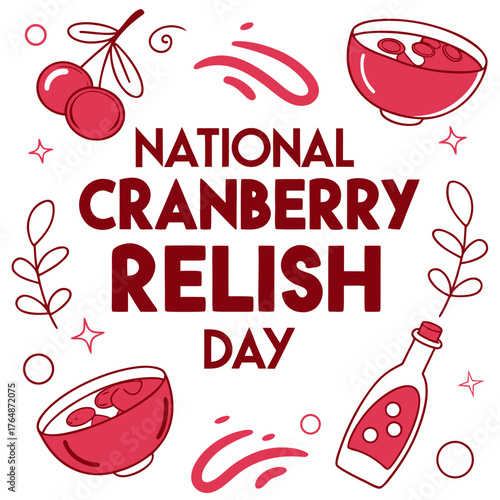 NATIONAL CRANBERRY RELISH DAY vector illustration