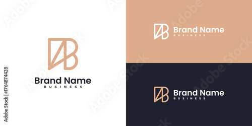 Minimalist Letter A B logo design inspiration