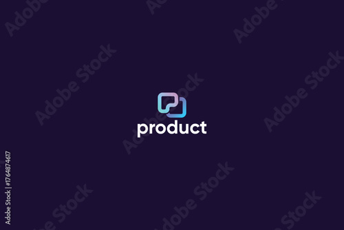 Letter p gradient color simple logo 