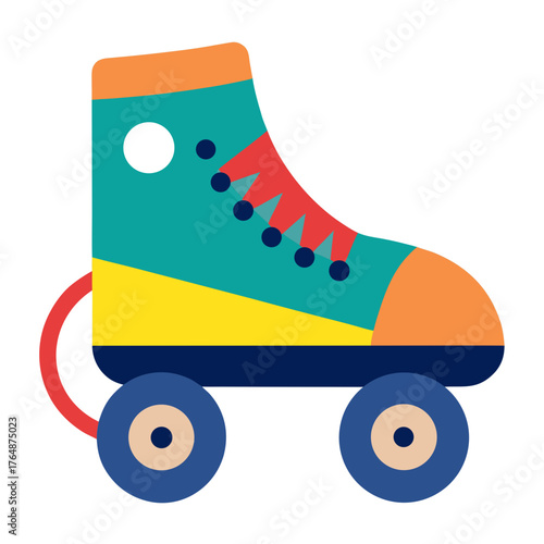 Roller skates cartoon object on a white background vector illustration