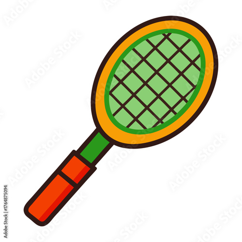 Tennis racket cartoon object on a white background vector illustration
