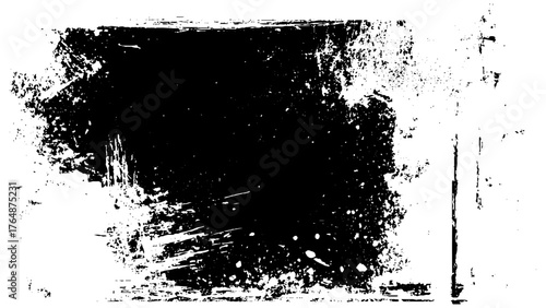 Black square and rectangular shape. Vector illustration isolated on white background
