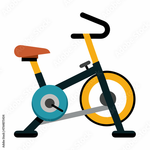 Exercise bike cartoon object on a white background vector illustration