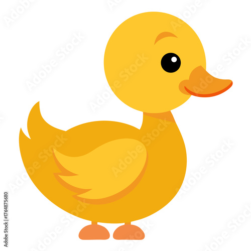 Duckling cartoon object on a white background vector illustration
