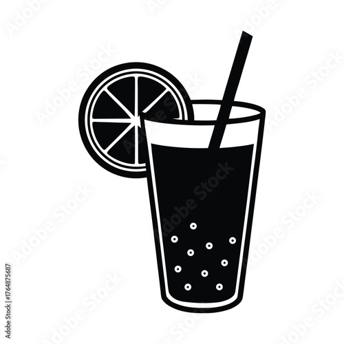 Vector illustration of refreshing lemonade drink with lemon and orange slices, Flat design style isolated on white background.