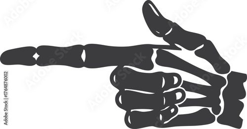 skeleton hand making a finger gun gesture