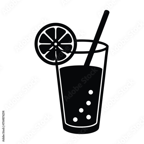 Vector illustration of refreshing lemonade drink with lemon and orange slices, Flat design style isolated on white background.