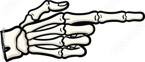 skeleton hand making a finger gun gesture