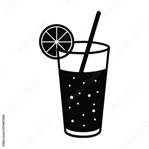 Vector illustration of refreshing lemonade drink with lemon and orange slices, Flat design style isolated on white background.