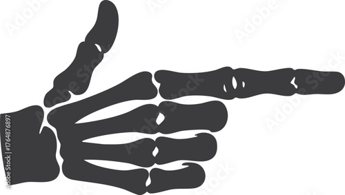 skeleton hand making a finger gun gesture