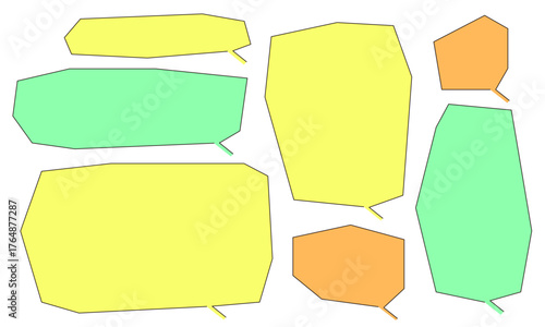 不規則な形と細い線の吹き出しフレーム