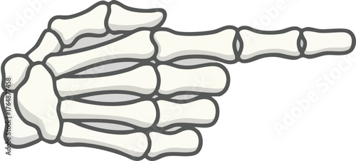 skeleton hand making a finger gun gesture