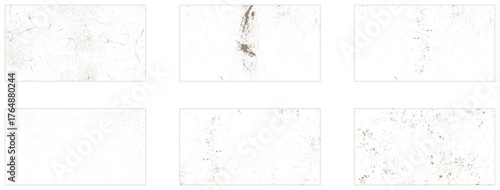 Grunge overlay textures with dust grain isolated on white background. Set of vector 