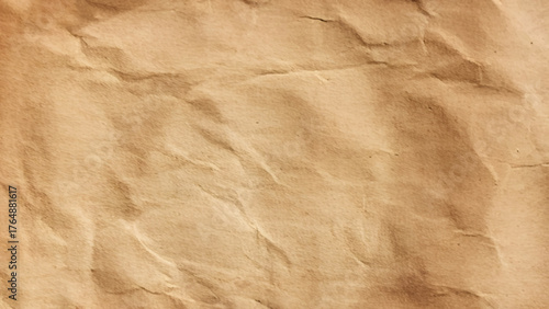 Close up of crumpled texture of old craft paper