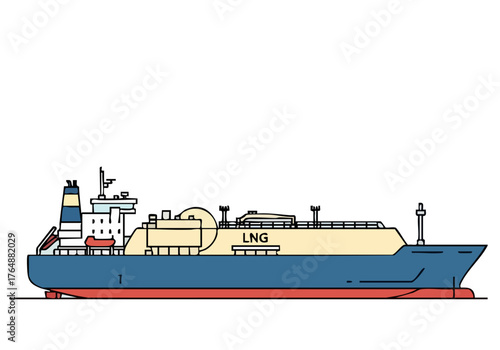 sleek LNG carrier Smart Sail is depicted in a minimalist style The illustration showcases the ship's design with clear lines and a modern aesthetic Perfect for maritime energy or transport themes