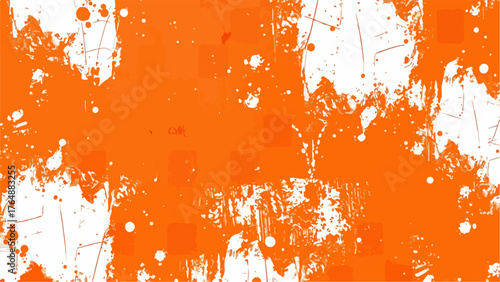 Abstract vibrant grunge background with dynamic blend of red, orange, and beige tones. Splashes, gradients, and scattered paint texture. Suitable for artistic digital design and visual art