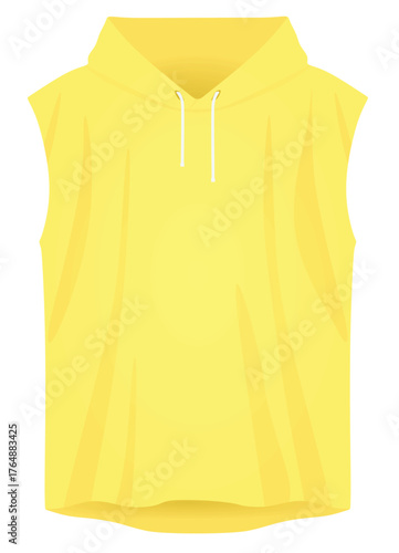 Yellow hoodie top tank. vector illustration	