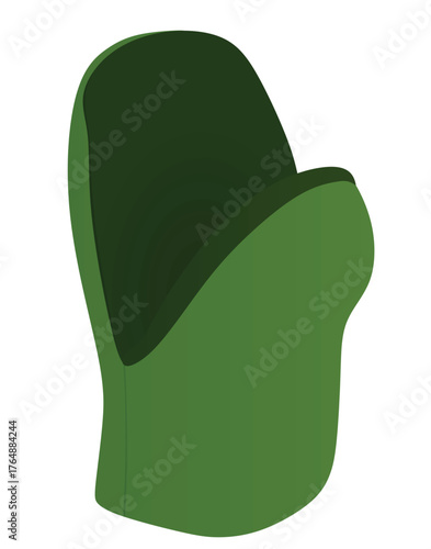 Green  cooking glove. vector illustration	
