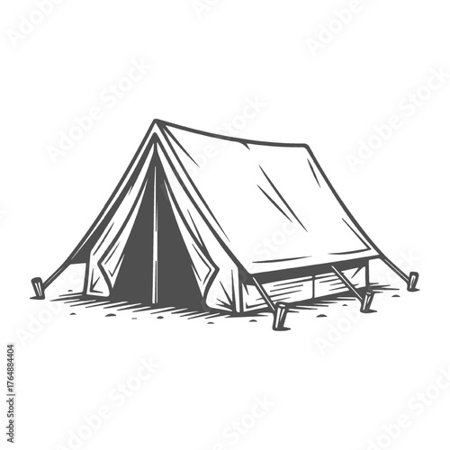 Classic Camping Tent Illustration for Outdoor Adventures