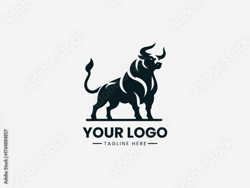 Strong rodeo bull jumping forward symbolizing courage energy and determination vector illustration
