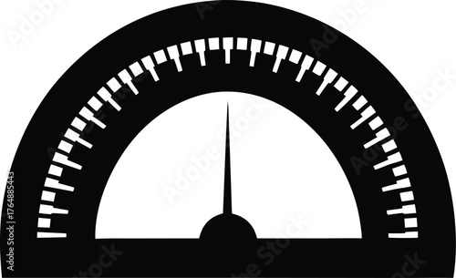 Black Scale Gauge Meter Icon Symbol Isolated Transparent Background Measurement Tool Indicator Device Weight Speed