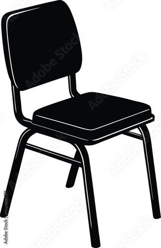 Black silhouette school chair icon a simple and functional seating solution for classrooms offices or home study areas vector