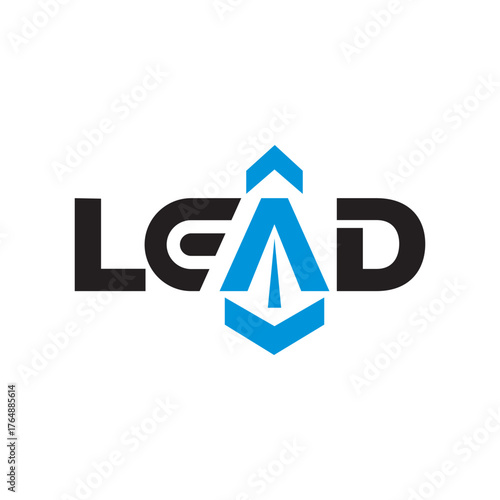 Letter LEAD vector wordmark logo typography.A sophisticated wordmark logo embodying elite leadership, representing prestige and exclusivity.