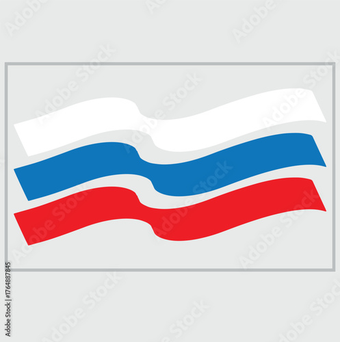 Russia flag waving on white background, close up, isolated with clipping path mask alpha channel transparency