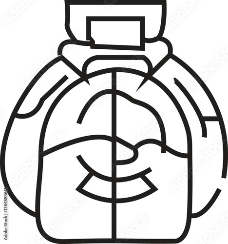 Simple Cartoon Puffer Winter Jacket or Down Parka Coat Line Art Outline Drawing