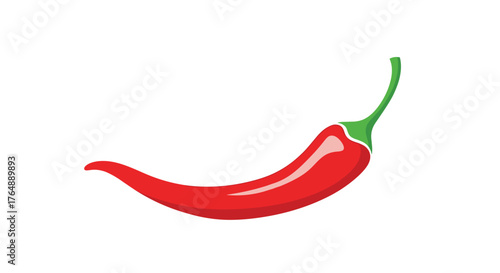 Vibrant red chili pepper isolated on a clean white background.