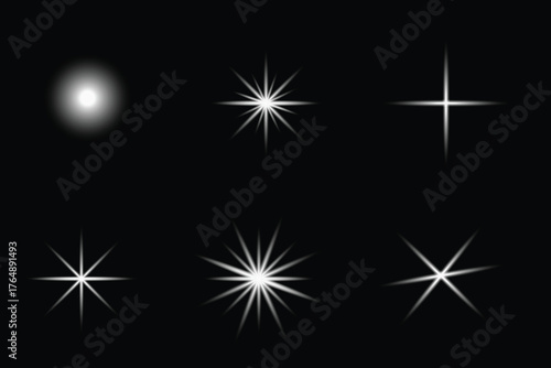 Light effect of lens flares - Vector illustration of a christmas star